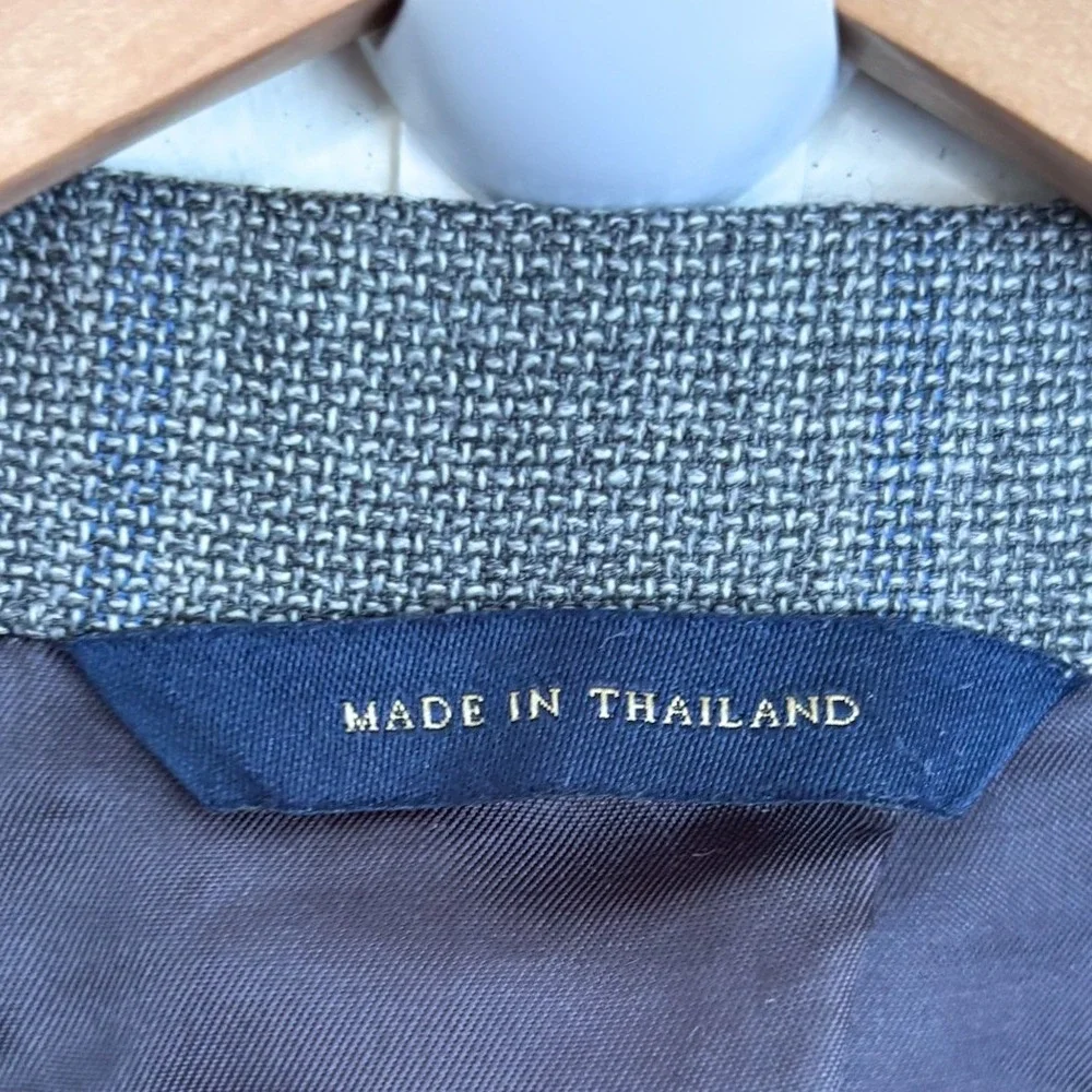 Brooks Brothers Mens Regent Glen Plaid Reda Wool Blazer Sport Coat 44L Gray Blue